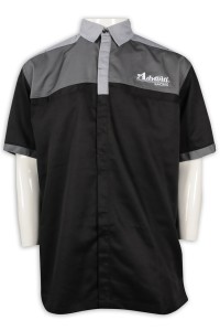 DS072 Design short-sleeved darts team shirts dacron thick yarn card online single darts team shirts hk centre front view